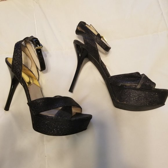 Michael Kors Black Platform Heels Size 9 - Picture 1 of 4